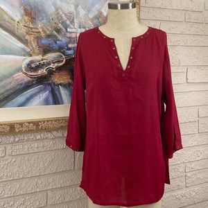 Anne Carson Woman Linen Blend Tunic Top